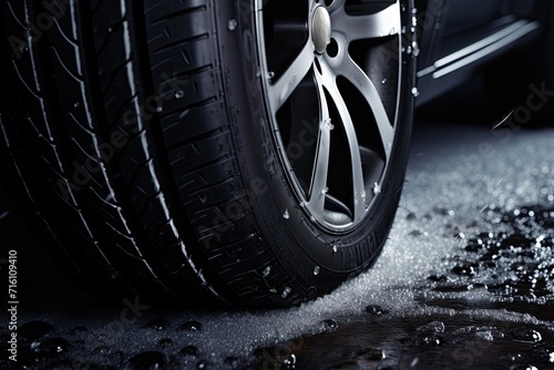 Wallpaper Mural The damage on the tire tread is being indicated by pointing fingers. The tire tread issues may have resulted from incorrect tire pressure and wheel alignment. Torontodigital.ca