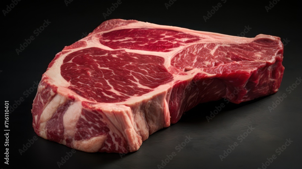 Fresh red marble beef slices raw, High quality angus ribeye close up view.
Fresh red marble beef slices raw, High quality angus ribeye close up view.