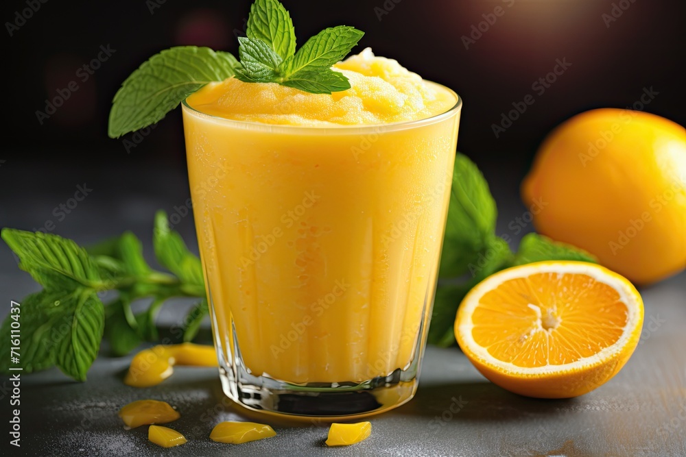 Fototapeta premium Sliced Citrus Bliss: Refreshing Summer Smoothie Banner