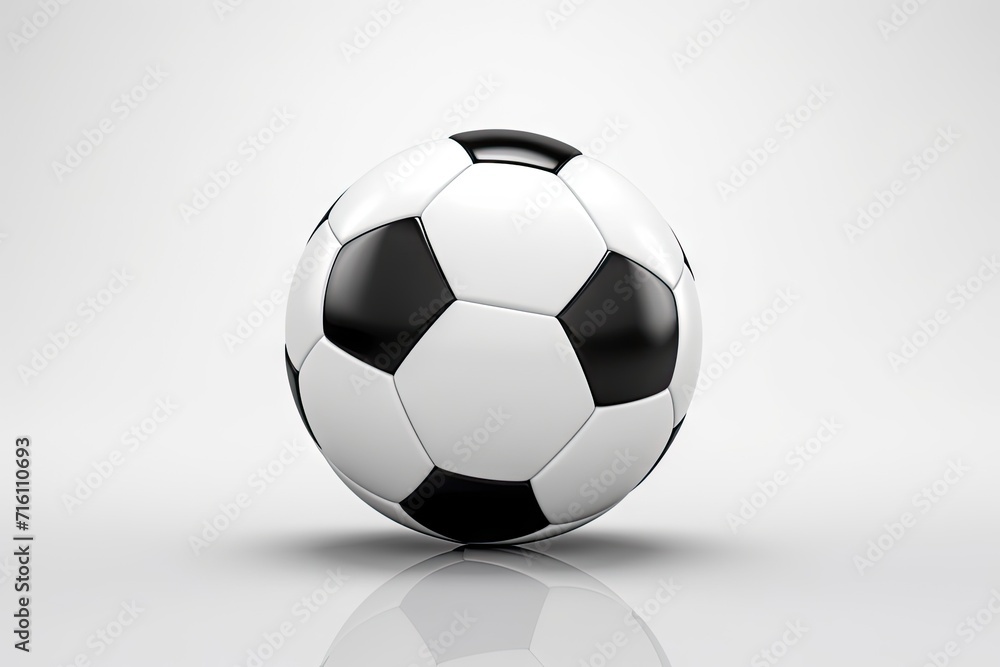 Fototapeta premium White background soccer ball