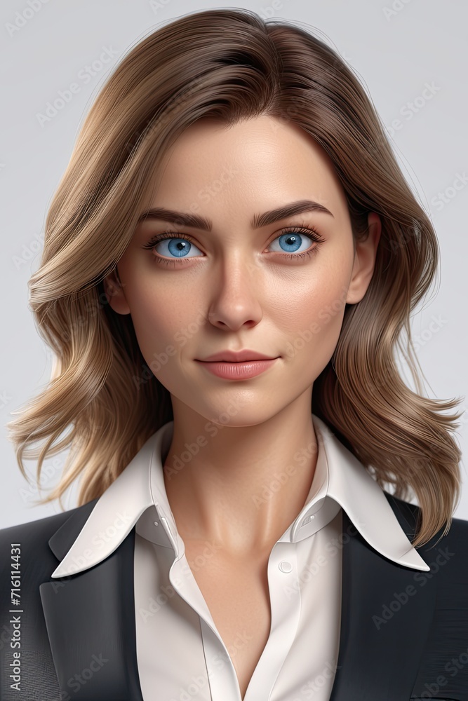 business woman portrait isometric 3d render business woman portrait isometric 3d render
