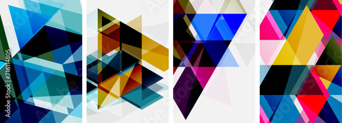 Colorful bright triangles with various colors and transparencies. Vector illustration For Wallpaper  Banner  Background  Card  Book Illustration  landing page