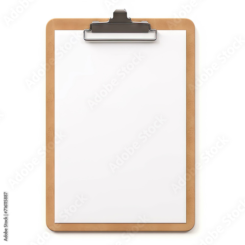 blank paper clipboard   isolated on white background