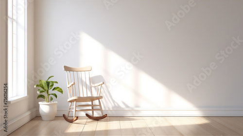  chair in front of a wall with windows light