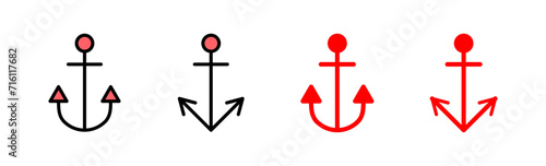 Anchor icon set illustration. Anchor sign and symbol. Anchor marine icon.