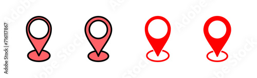 Address icon set illustration. home location sign and symbol. pinpoint