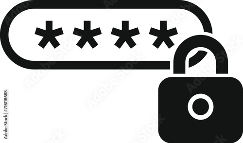 New password privacy icon simple vector. Protect document. Access design photo