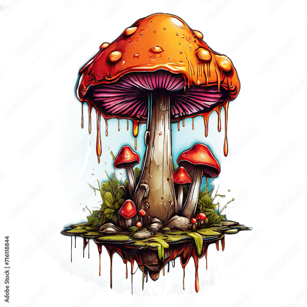 Illustration of Melted Mushrooms