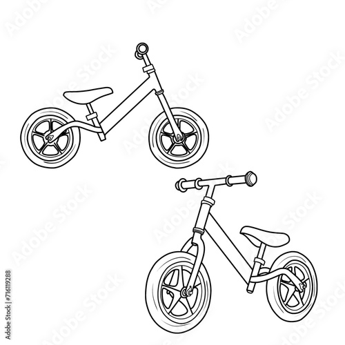 Balance bike for kids. Simple flat illustration.