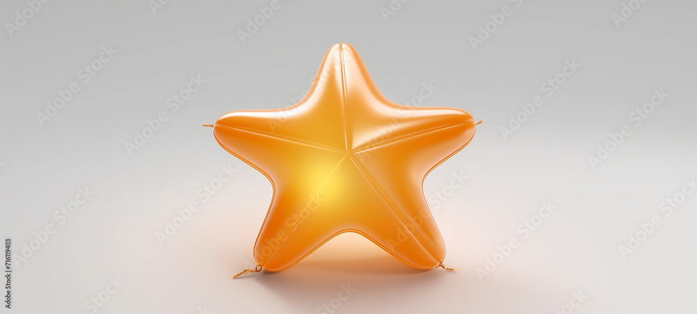 Obraz premium Simple Translucent Iridescent Blow Up Stars: Minimal Inflatable Rubber Toy for Children, inflatable star, inflatable flower, blow up star, clear vinyl blow up star, vinyl stars, cute neon blow up star