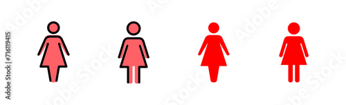 Female icon set illustration. woman sign and symbol