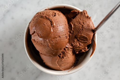 Chocolate ice cream from above