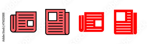 Newspaper icon set illustration. news paper sign and symbolign