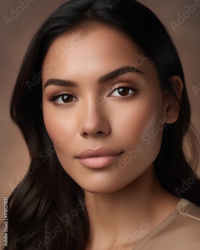 Portrait of a beautiful young asian woman with perfect skin.