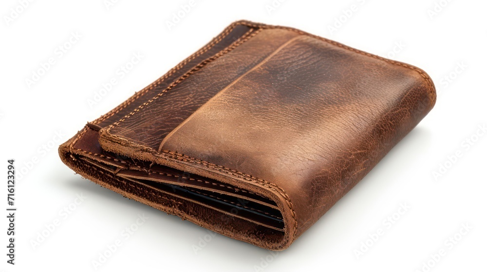 Men's leather wallet in white background Men's leather wallet in white background