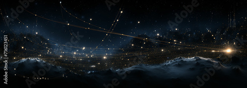 stars with trailing lines, resembling the paths of starships traveling through the galaxy photo