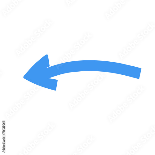 blue arrow isolated on white