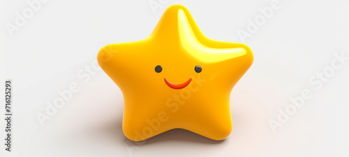 Simple Blow-Up Star  Minimal Inflatable Rubber Toy for Children