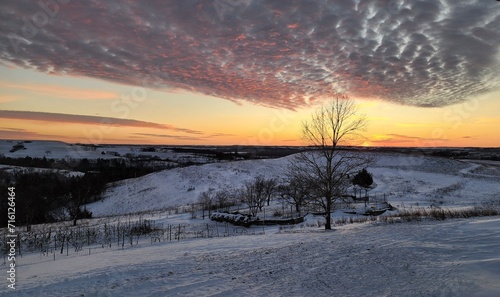 Sunset  clouds  snow