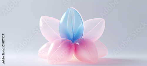 Simple Translucent Blow Up Flower  Minimal Inflatable Rubber Toy for Children  Clear Bubbly Flower  Y2k 3D Flower  Blown up Inflatable Flower Ai illustration  Bright Colorful Vinyl Flowers Clear Vinyl