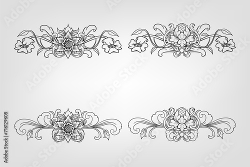 Classical Baroque Filigree Decoration Ornament Vintage Floral Border Style Antique Art Retro