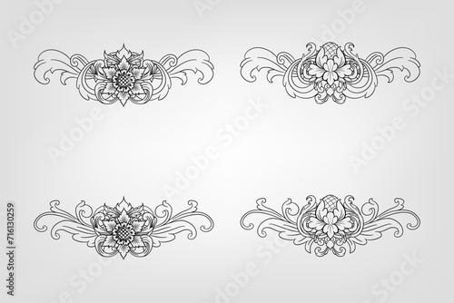 Classical Baroque Filigree Decoration Ornament Vintage Floral Border Style Antique Art Retro