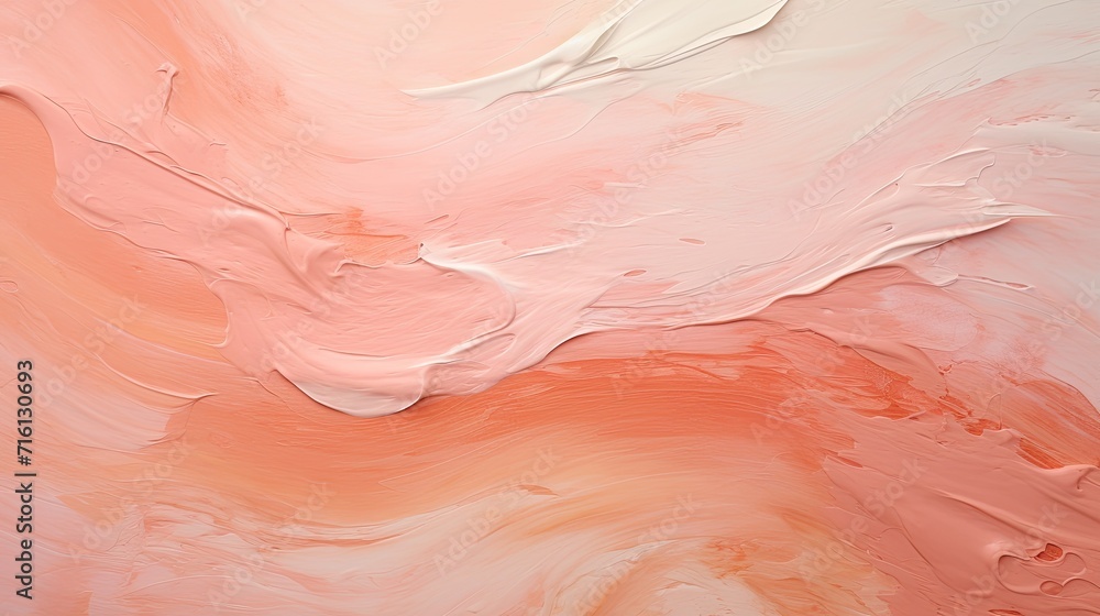 The background is made of peach-colored paints.