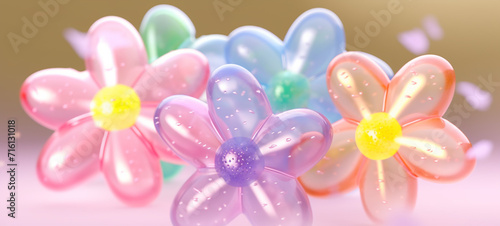 Simple Translucent Blow Up Flowers, Stars, and Bubbles: Minimal Inflatable Rubber Toy for Children, inflatable star, inflatable flower, inflatable bubble, bubbly clear plastic blow up, blow up star