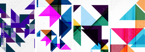 Free Download Set of abstract random triangle composition backgrounds. Vector illustration for for wallpaper, business card, cover, poster, banner, brochure, header, website - GFXLoad