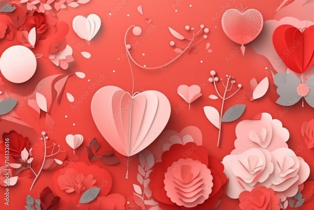 Background with romantic vibes and elements associated with valentine's day. Generative AI