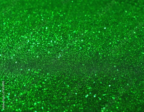 Green glitter. Top view with space for text. For design, flyer, postcard. for St. Patrick's Day