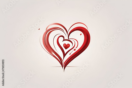 one valentine hart isolated on  white background. generated by AI