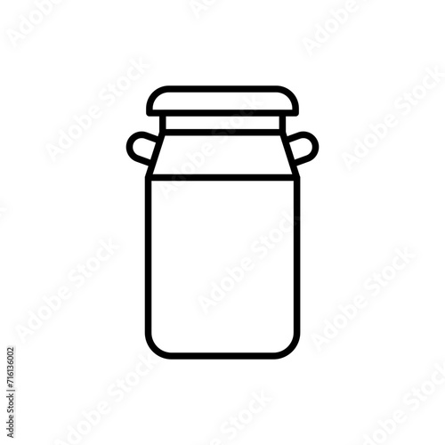 Milk container outline icons, minimalist vector illustration ,simple transparent graphic element .Isolated on white background