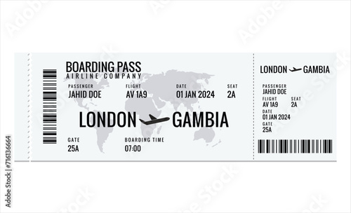 Vector illustration of airline boarding pass