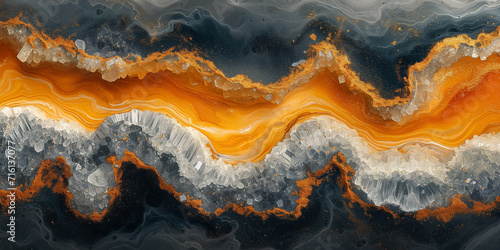 Ornate Gold Veins in Oceanic Marble