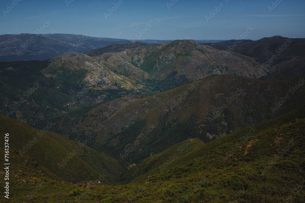 A view of the mountains in Serra da Estrella, Portugal.