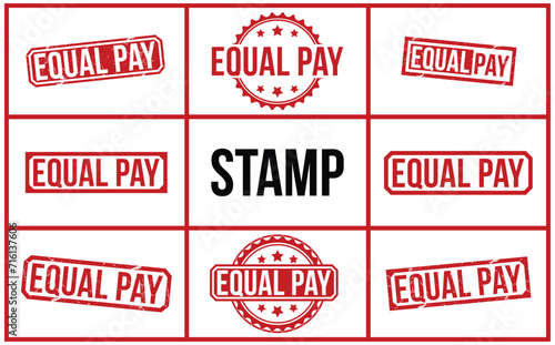 equal pay Red Rubber Stamp vector design.