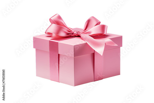 illustration of a pink gift box , Isolated on transparent PNG background, Generative ai