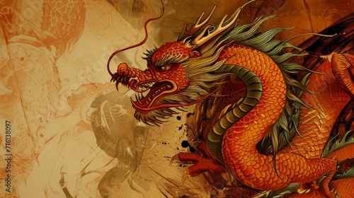 chinese dragon statue sketch new year dragons china painting digital origami