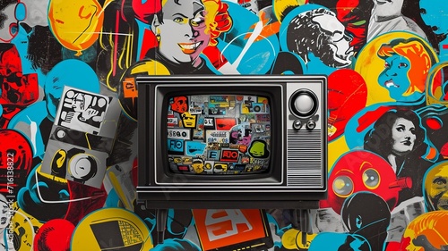 Retro TV Meets Pop-Art  Comic Bubbles and 70s Icons  