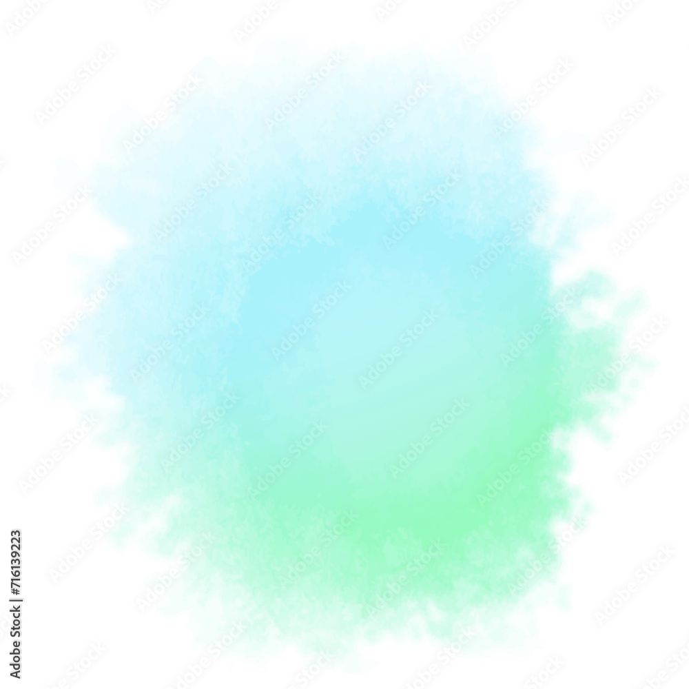 Vibrant Abstract Green and Blue Watercolor Circle