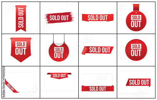 Sold out banner design. Sold out icon. Flat style vector illustration.