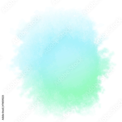 Vibrant Abstract Green and Blue Watercolor Circle