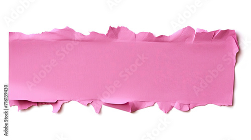 Torn glued pink paper   isolated on white background photo
