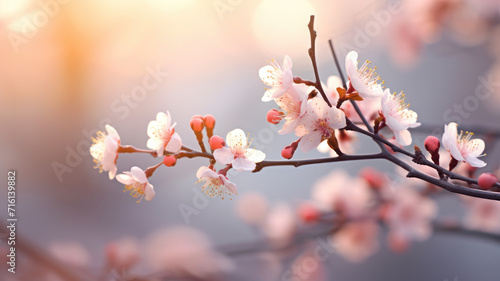 A close-up of a sakura or Cherry Blossom with veins and spots, detaching from a branch with other green and yellow leaves, against a blurred background of a forest in autumn, nature photography © wiparat