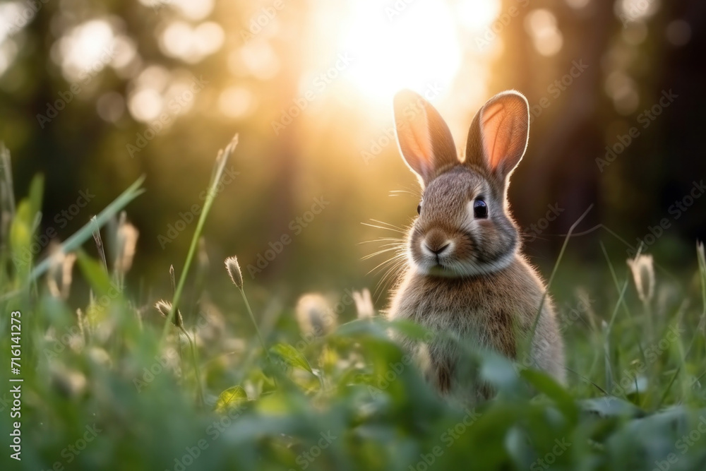 A rabbit on the meadow..