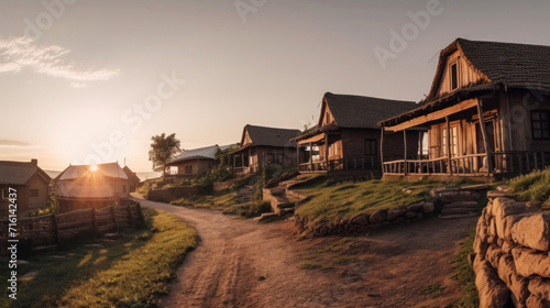 Panorama view of the houses in the village. © tong2530