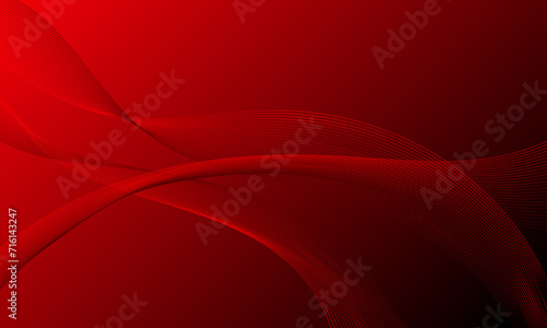red smooth lines wave curves on gradient abstract background