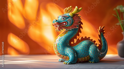 chinese new year 2024 dragon figurine ceramic piggy bank © banthita166