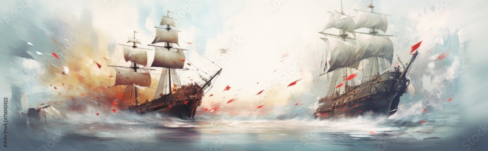 Obraz premium Abstract background. Pirates. Sailors and treasure hunters.